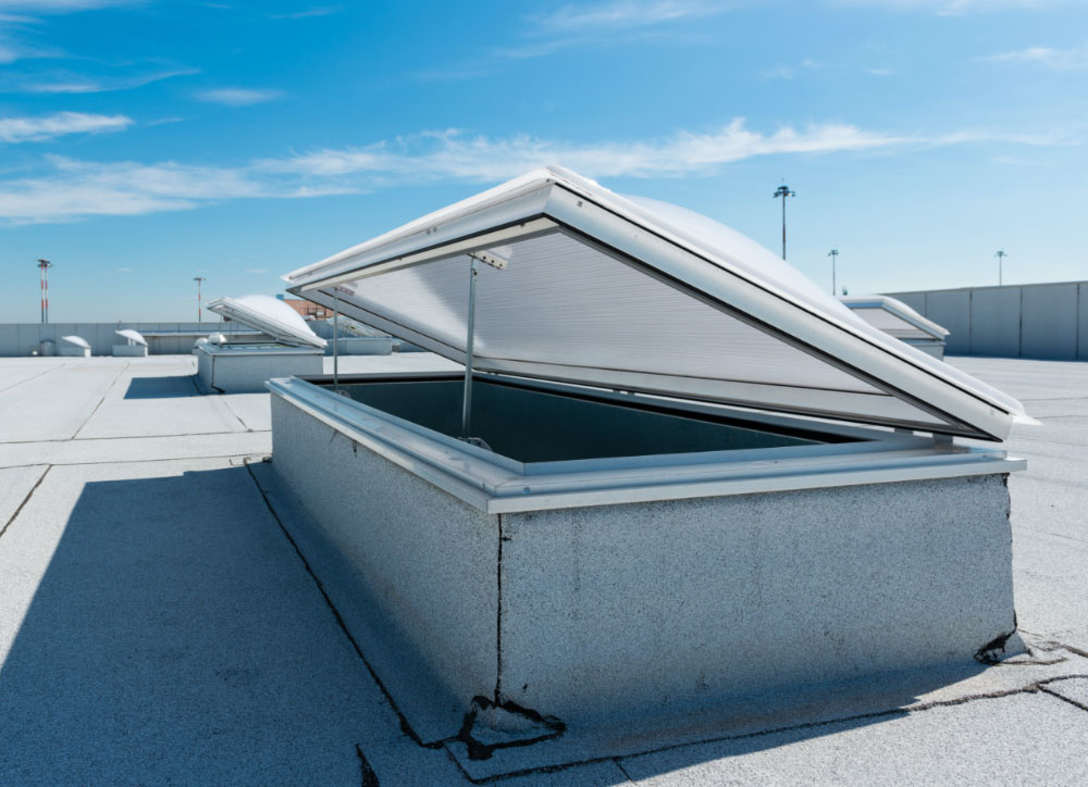 Skylight installed on a Vancouver roof, allowing natural light inside.