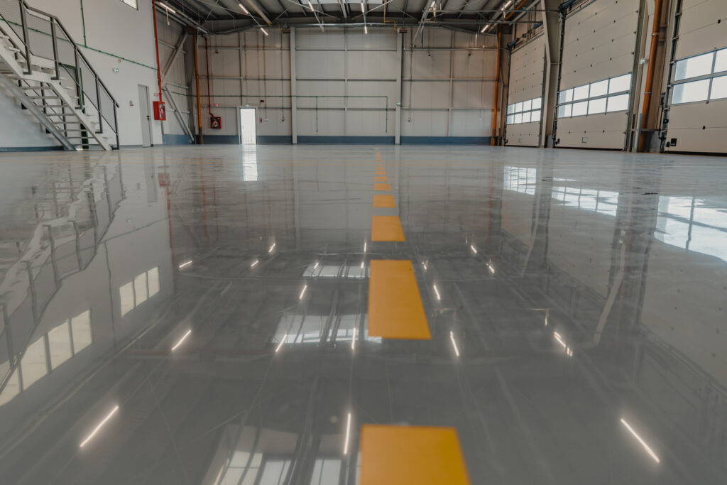 Durable epoxy flooring in a commercial space